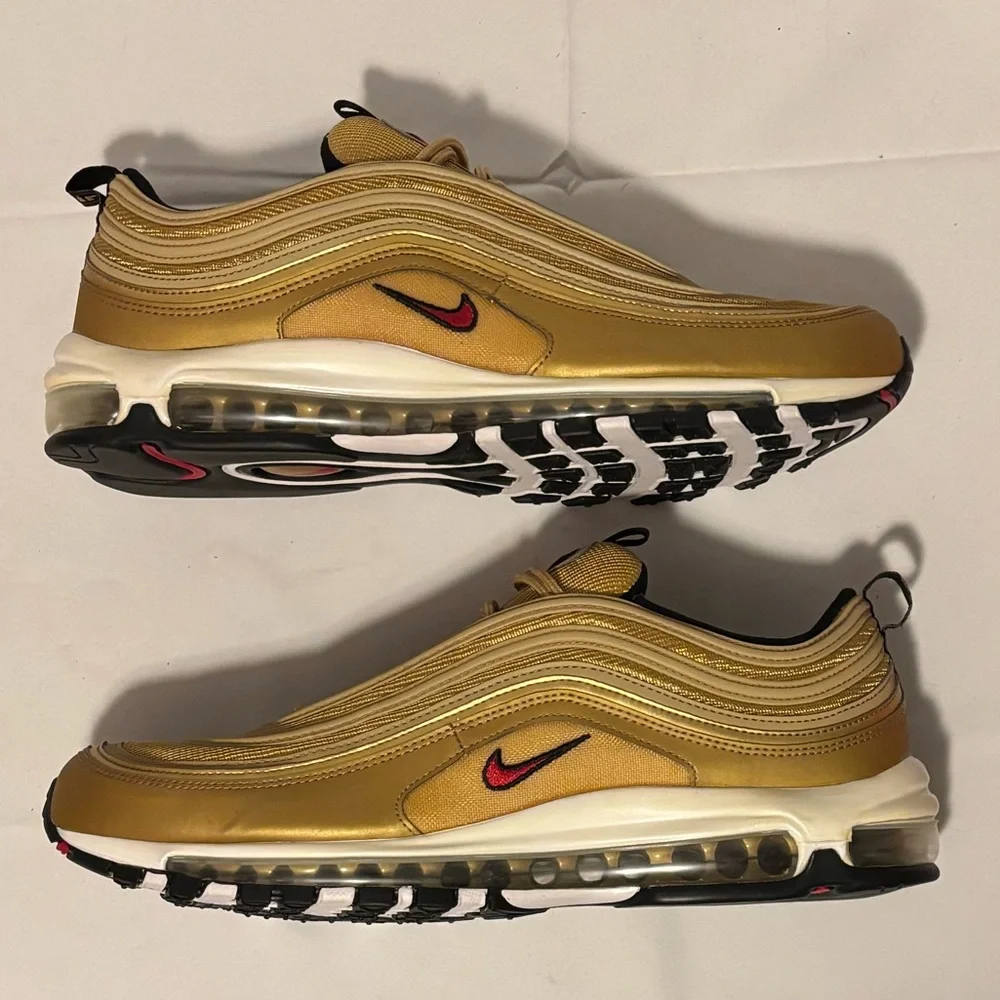 Nike Air Max 97 OG Gold Bullet Varsity Red DM0028-700 Men’s Size 14